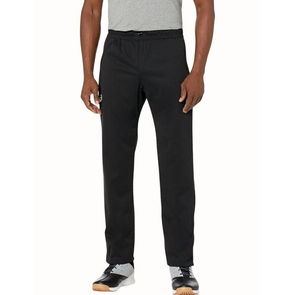 ASICS Mens Team Rain Pant Black Zip Ankle Windproof Water Resistant NEW 2XL